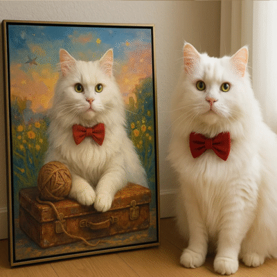 Cat Portrait – Classic Oil Painting Style