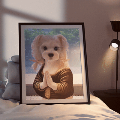 Flat Frame Canvas Painting (Black/Gold) - Vertical Version
